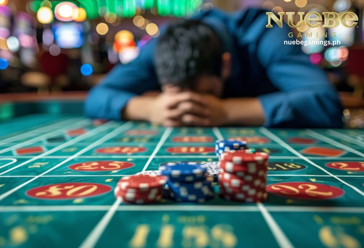 isang manlalaro na nagdadasal sa paglalaro sa nuebe gaming online casino